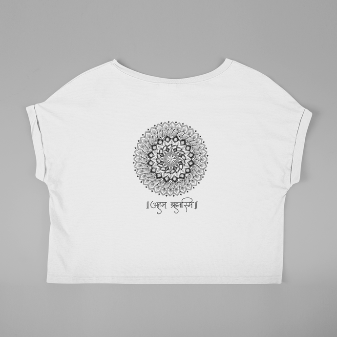 Aham Brahmasmi - Mandala Art - Crop Top (White)  60cfe5fe980e9