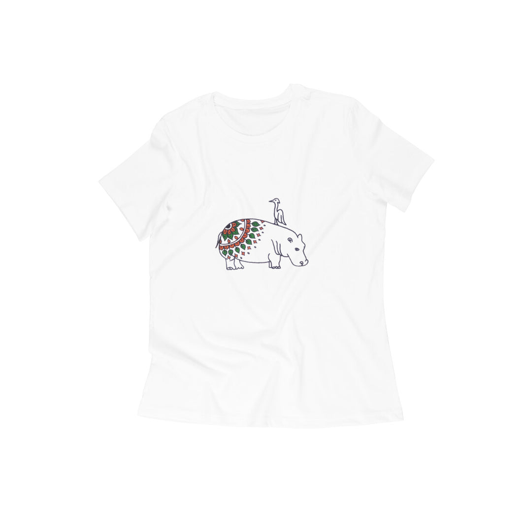 Coy Hippo with a Friend - Women's T-Shirt  5ffdcaf042444
