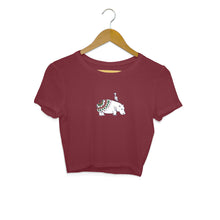 Load image into Gallery viewer, Coy Hippo with a Friend - Crop Top  5ffdcb7eb361c
