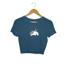 Load image into Gallery viewer, Coy Hippo with a Friend - Crop Top  5ffdcb7eb97a5
