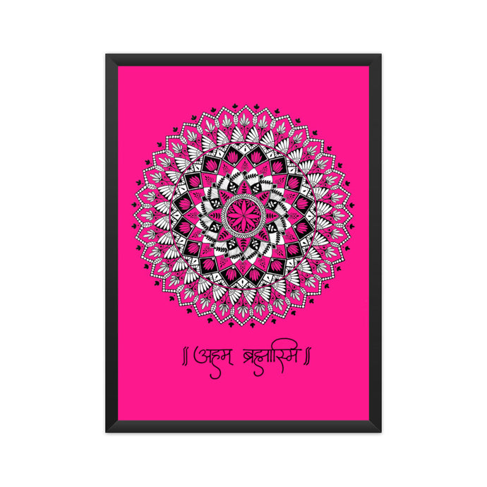 Aham Brahmasmi/Pink - Mandala Art - Wall Art Framed  600489bb3a869