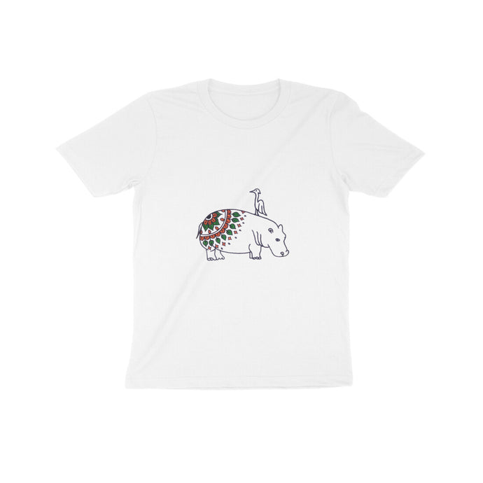 Coy Hippo with a Friend - Mandala Art - Kids' T-Shirt  601845afcb24e