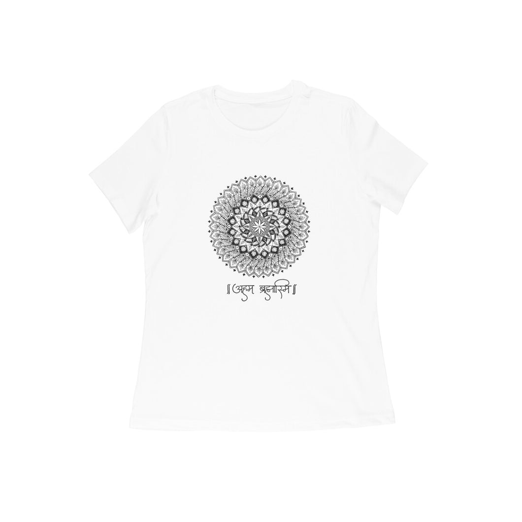 Aham Brahmasmi - Mandala Art - Women's T-Shirt (White)  60cfe4929dd2c