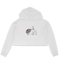 Load image into Gallery viewer, Coy Hippo with a Friend - Mandala Art - Crop Hoodie  60d9dad379d35
