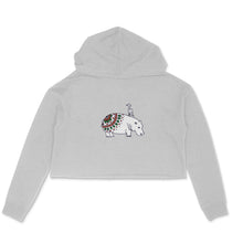 Load image into Gallery viewer, Coy Hippo with a Friend - Mandala Art - Crop Hoodie  60d9dad37d0ae
