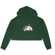 Load image into Gallery viewer, Coy Hippo with a Friend - Mandala Art - Crop Hoodie  60d9dad38057f
