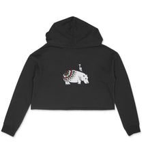 Load image into Gallery viewer, Coy Hippo with a Friend - Mandala Art - Crop Hoodie  60d9dad387df6
