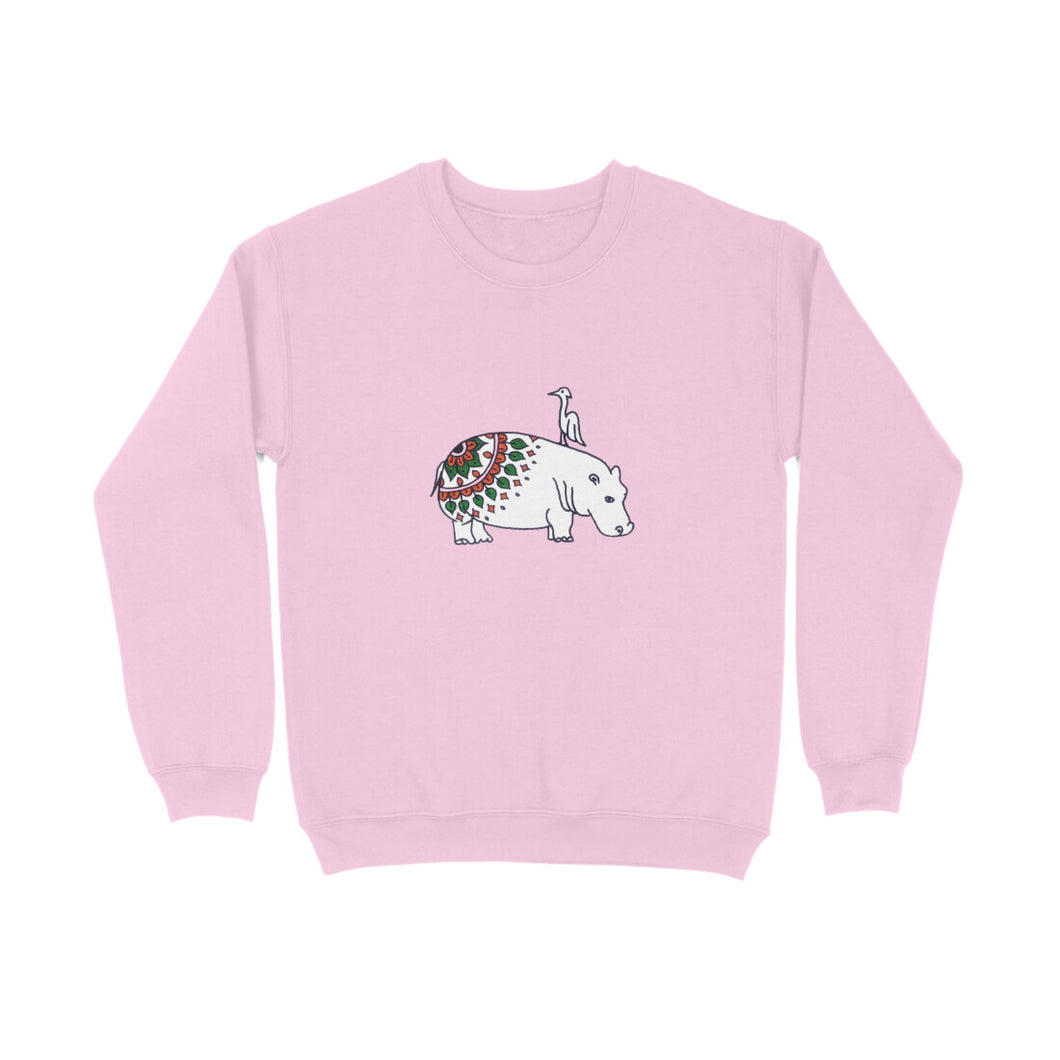 Coy Hippo with a Friend - Mandala Art - Sweatshirt  60dba9976d6af