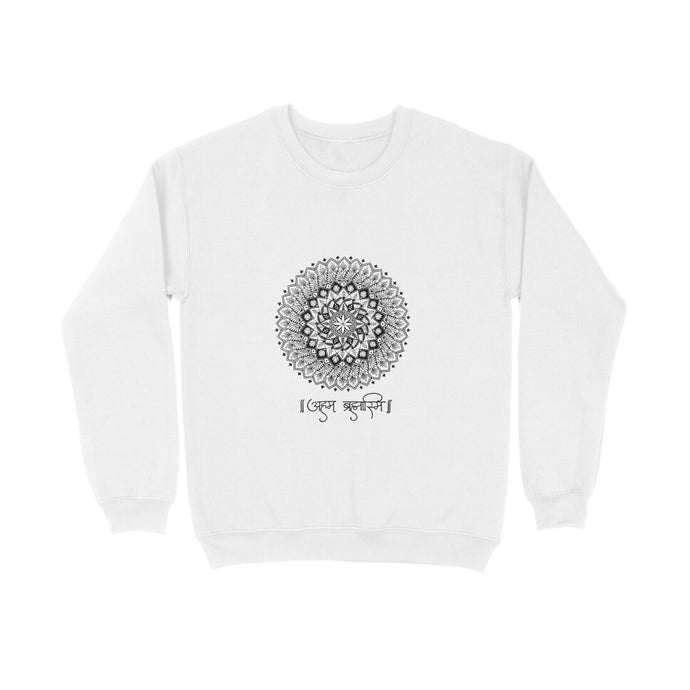 Aham Brahmasmi - Mandala Art - Sweatshirt (White)  60dbac4fe1c4b
