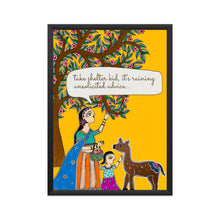 Load image into Gallery viewer, Brace Yourself - Madhubani Art - Wall Art (Framed)
