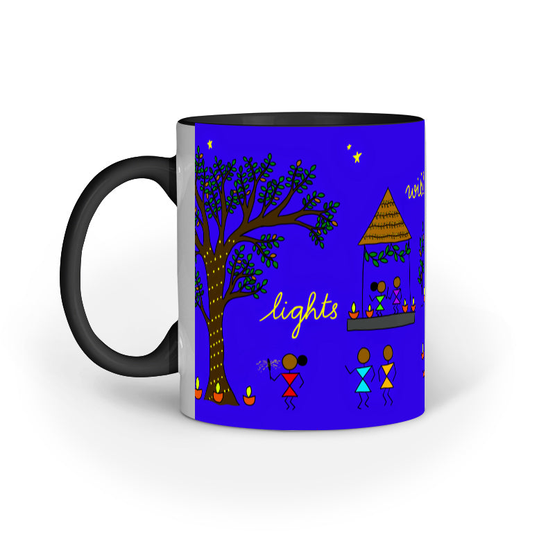 Love and Light - Warli Art - Beverage Mug