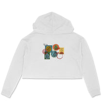 Load image into Gallery viewer, Stamps of Approval - Madhubani Art - Crop Hoodie
