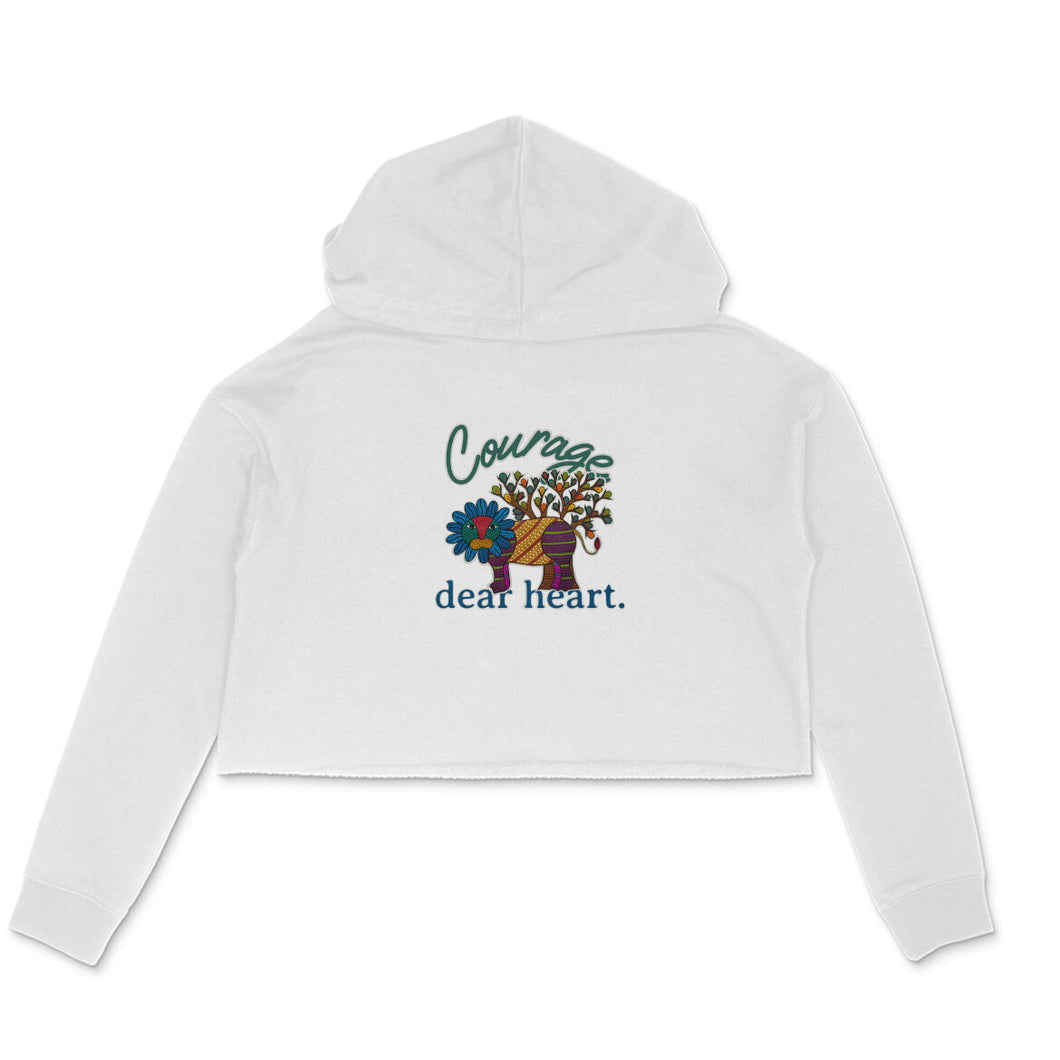 Roar - Gond Art - Crop Hoodie